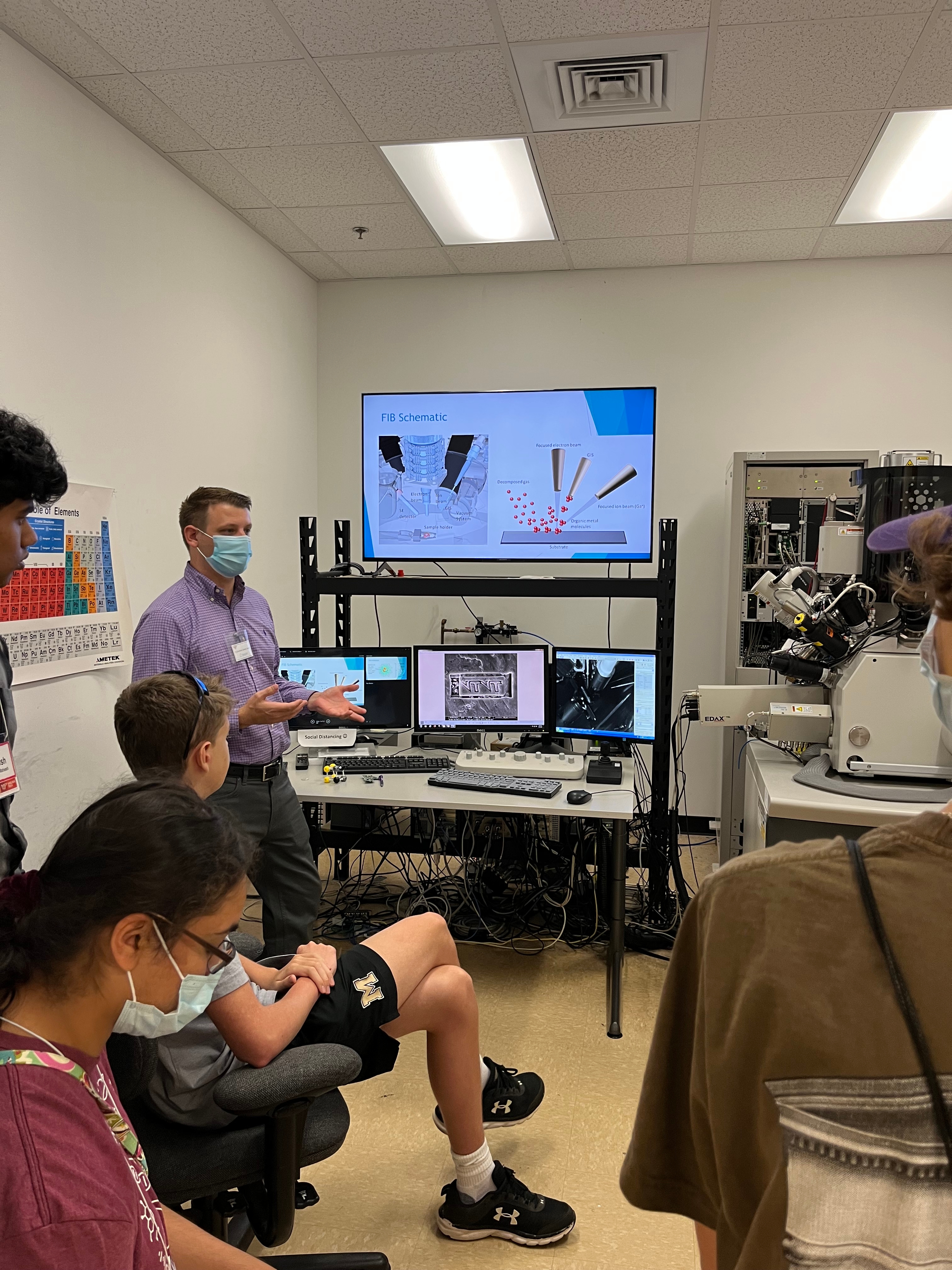 Students learn about the Focused Ion Beam (FIB)