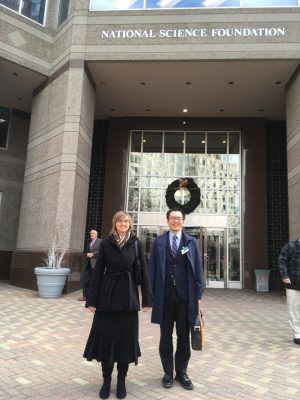 Tonya Pruitt and Mitsuhiro Murayama in front of the National Science Foundation