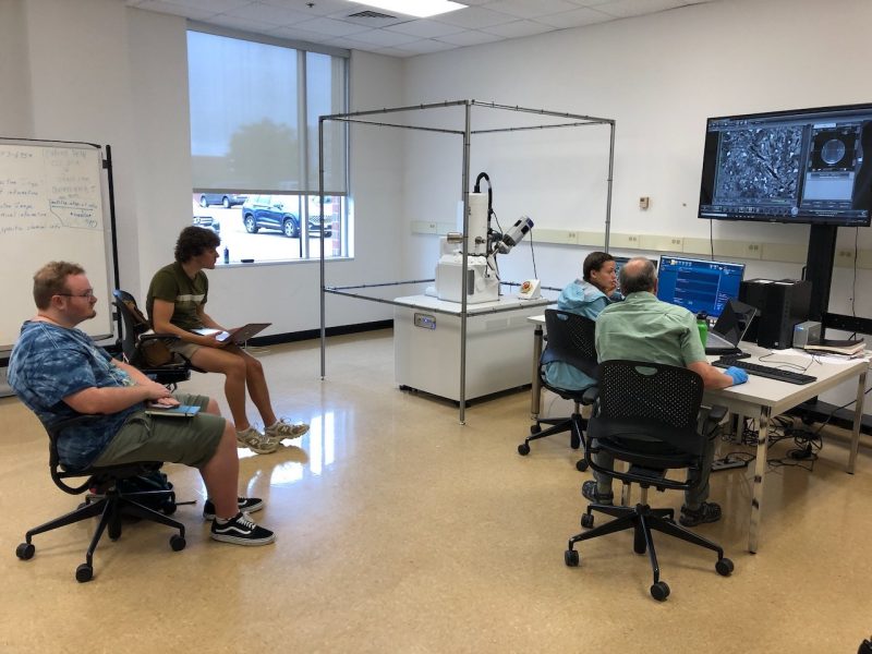 L to R, Hunter Midkiff, Marcus Kurth, Libby Ashby, and the remarkable NCFL Instrument Specialist Steve McCartney.